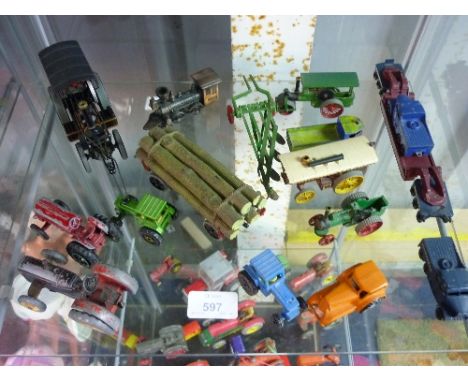 A Universal Hobbies Fordson Major 1/16 Scale Tractor, together with a Universal Hobbies Massey Ferguson 35 1/16 Scale, an ERT