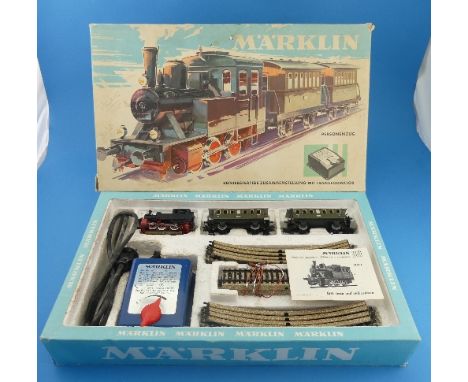 A Marklin HO Steam Train Set 2943, complete in its original box together with numerous extras including; a box of buildings, 