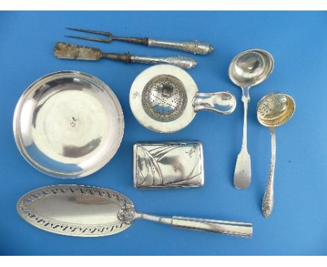 A collection of Silver Items, including a pair of napkin rings, hallmarked London, 1931, of plain circular form, together wit