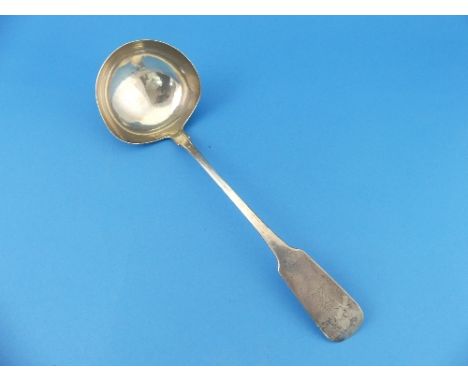 A George IV Irish silver Ladle, by Patrick Moore, hallmarked Dublin, 1820, the handle crested and the reverse of the base of 
