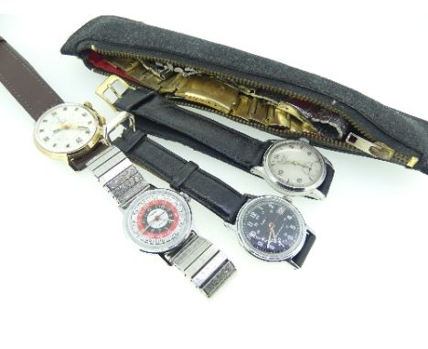 Four vintage gentleman's Wristwatches, including Russian Poljot alarm watch, Tissot and Timex, together with a small quantity