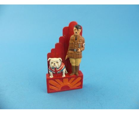 A Large collection of assorted small toys, and interesting items including; a lead die cast novelty Hitler with bulldog and m