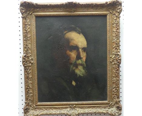 19th century School, portrait of "Mr Lock", oil on canvas, 20in x 16in (51cm x 40.5cm), framed.  