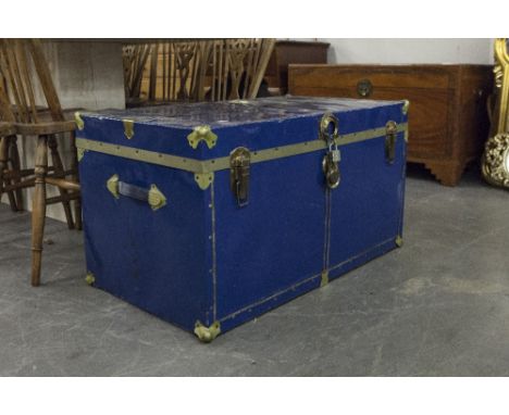 A METAL BOUND CABIN TRUNK 