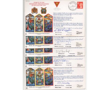 9 RAF Escapees Brian Morgan 460 Sqn, S T Wingham 76 Sqn, A J Mott 78 Sqn, A C France, W Waudby 245 Sqn, R T Williams 65Sqn, N