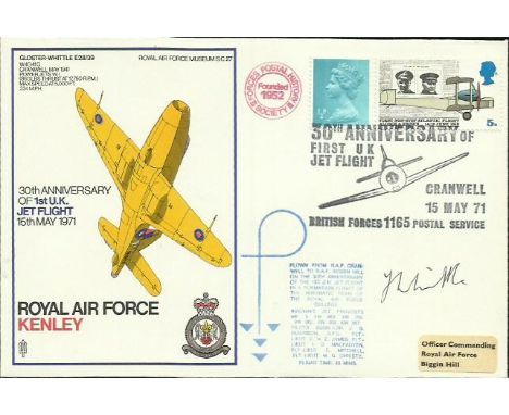 Very rare 1971 RAF Kenley cover signed by the famous jet designer Frank Whittle (1907 - 1996). Whittle is credited with singl