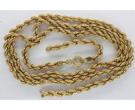 9ct gold twist neck chain, damaged, L: 50 cm, 4.7g. UK P&amp;P Group 0 (£6+VAT for the first lot and £1+VAT for subsequent lo