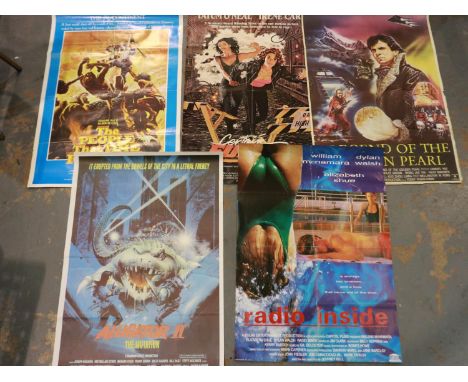 Five mixed large scale film posters, including Alligator II, all 69 x 100 cm. UK P&amp;P Group 2 (£20+VAT for the first lot a