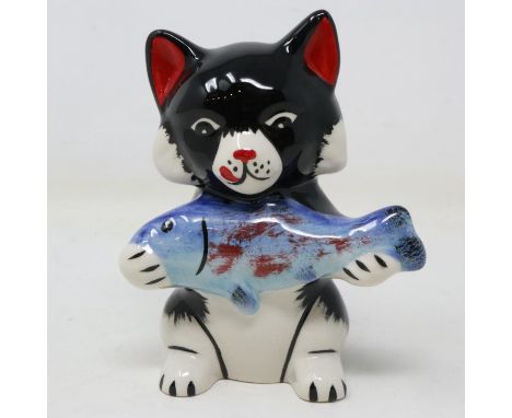 Lorna Bailey cat, Pikey, no cracks or chips, H: 13 cm. UK P&amp;P Group 1 (£16+VAT for the first lot and £2+VAT for subsequen