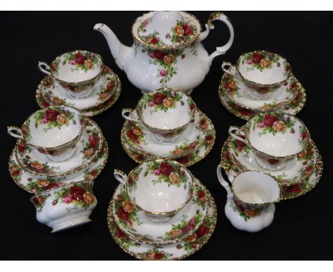 Royal Albert Old Country Roses twenty one piece tea service, 1962 back stamp, some seconds quality. Not available for in-hous