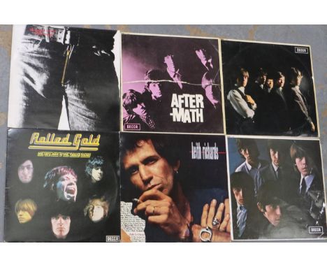 Five Rolling Stones albums and a Keith Richards example (6). UK P&amp;P Group 2 (£20+VAT for the first lot and £4+VAT for sub