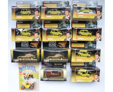 Collection of boxed Corgi diecast model cars to incl. two 30th Anniversary Aston Martin DB5's from Goldfinger (96445 complete