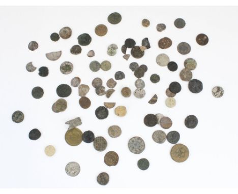 Collection of misc. metal detecting coin finds incl. Roman bronze, early English hammered etc (qty) 