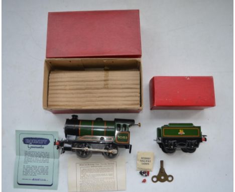 Hornby Trains O gauge clockwork No 51 Locomotive with tender (green) in full working order with original boxes instructions a