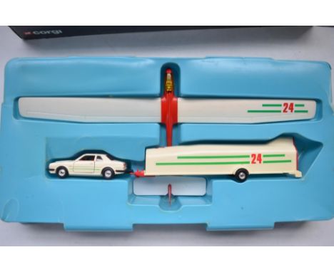 Corgi Glider and Trailer Gift Set (No12) with flying glider. Contents in very good condition, no major damage noted (some sma