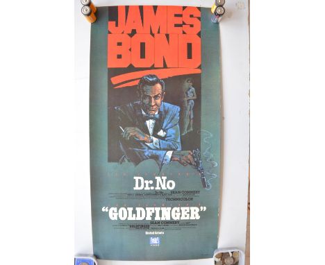 Dr No/Goldfinger combo video release poster by Magnetic video corporation (1981), 18"x36". Thick card stock vertical format, 