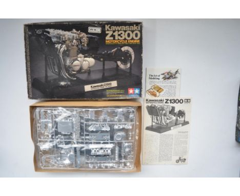 Tamiya 1/6 scale Kawasaki Z1300 motorcycle engine model kit (item no BS0623/1900), un started with all sprues and parts still