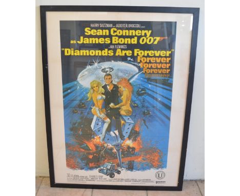 Movie poster for the 1971 James Bond Film Diamonds Are Forever, Indian release (printed Tamil Nadu) with CoA from John Hazelt