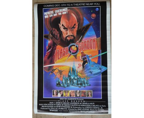 Original 1980 one sheet Universal Studios movie poster for "Flash Gordon" (advance "Coming Dec. 5th To A Theatre Near You") d