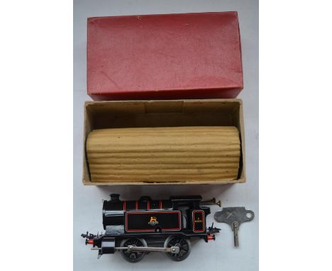 Hornby Trains O gauge clockwork No 40 Tank Locomotive (BR black) in full working order with original box. Model in exceptiona