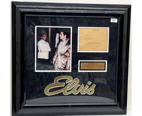 Elvis Presley Charity Letter to the American Cancer Society, December 1957 framed montage, 67.9cm x 64.5cm, with a Letter of 