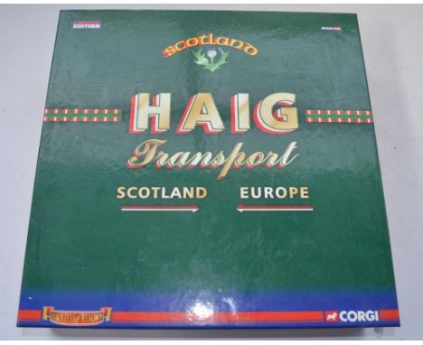 Boxed Corgi 1/50 scale diecast Haig Transport Scotland Europe 2 vehicle set CC99192, limited edition (1207/2010) with CoA. Co