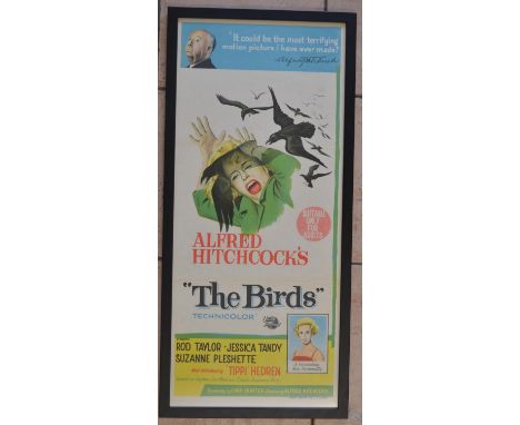 Original one sheet movie poster (small portrait format) for Alfred Hitchcock's "The Birds" starring Rod Taylor, Jessica Tandy