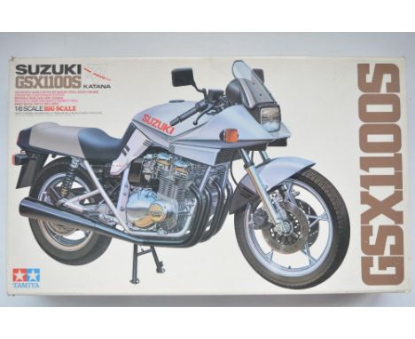 Tamiya 1/6 scale Suzuki GSX1100S Katana Big Scale model kit (item no 1625 produced 1982), un started with all sprues and part