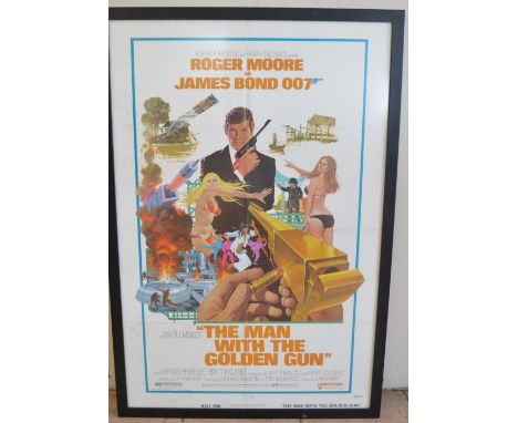 Original US printed one sheet movie poster for the 1974 James Bond Film The Man With The Golden Gun, western hemisphere relea