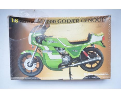 Heller Humbrol 1/8 scale Kawasaki 1000 Godier Genoud plastic motorbike kit (item no 80974), box still factory sealed. 