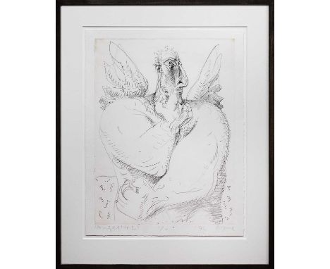 * JOHN BYRNE RSA (SCOTTISH 1940 - 2023), ANGEL #29 mixed media monoprint on paper, signed, titled, numbered 1/1 and dated '92