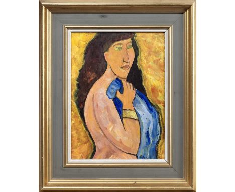 SCOTTISH SCHOOL, PORTRAIT OF A WOMAN oil on board, signed indistinctly and dated '25framed and under glassimage size 39cm x 2