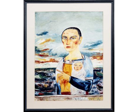 * JOHN BELLANY CBE RA HRSA (SCOTTISH 1942 - 2013), CELTIC MAIDEN lithograph on papermounted, framed and under glassimage size