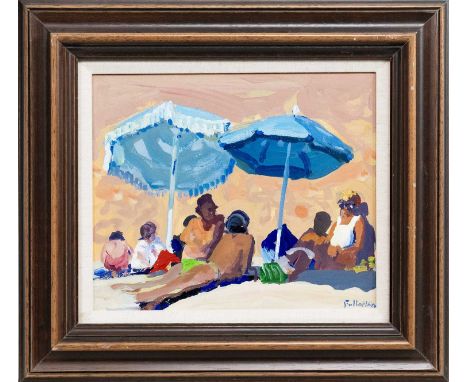 * JAMES FULLARTON (SCOTTISH b. 1946), THE FRENCH FAMILY acrylic on board, signed, titled verso framed and under glassimage si