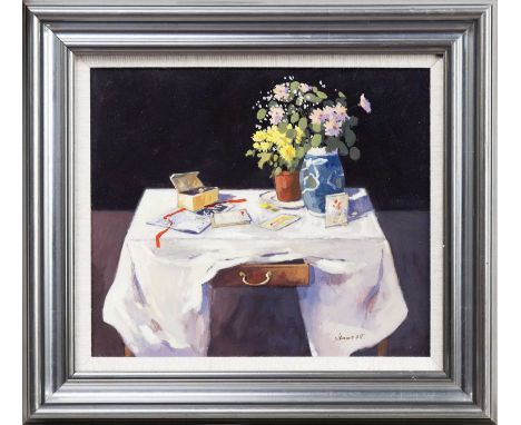 * JAMES ORR (SCOTTISH 1931 - 2019), MOTHER'S DAY  oil on board, signed, titled and dated 1993 label verso framed and under gl