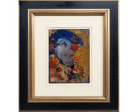 * JOAQUIM HIDALGO PAGES (SPANISH 1933 - 2011), PORTRAIT oil on board, signedmounted, framed and under glassimage size 30cm x 