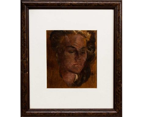 SCOTTISH SCHOOL, PORTRAIT OF A WOMAN oil on boardmounted, framed and under glassimage size 20cm x 17cm, overall size 40cm x 3