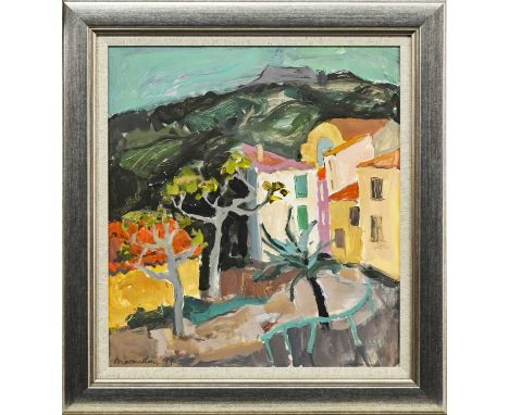 * SHEILA MACMILLAN DA PAI (SCOTTISH 1928 - 2018), LOOKING OUT FROM THE CASTLE oil on board, signed and dated '99framed and un