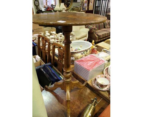 19th Century circular oak tripod occasional table