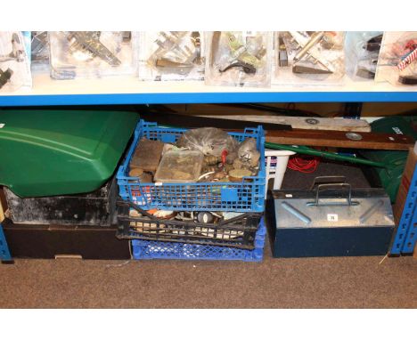 Lawn mower, assorted tools, copper and other fittings, etc
