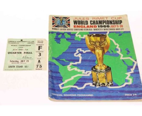 1966 World Cup programme plus quarter final ticket
