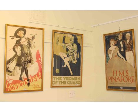 Three vintage posters 'H.M.S. Pinafore', 'The Gondoliers' and 'The Yeoman of the Guard'