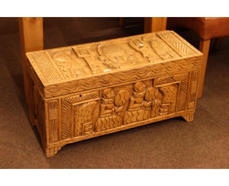 Ethnic carved hardwood trunk