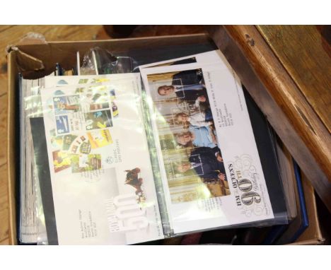 Box of stockbooks, albums, First Day covers, etc