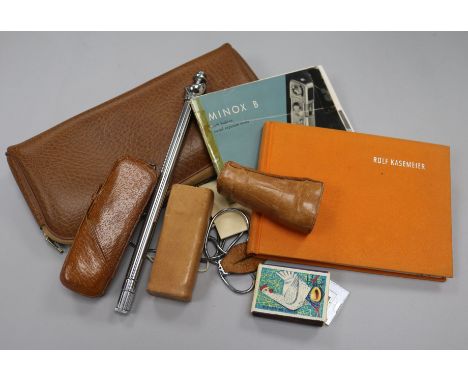 A Minox B camera, lenses, miniature tripod manual etc