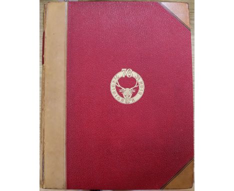 Major H. Davidson, History and Services of the 78th Highlanders W & A K Johnston 1901, two vols, quarter calf, quarto