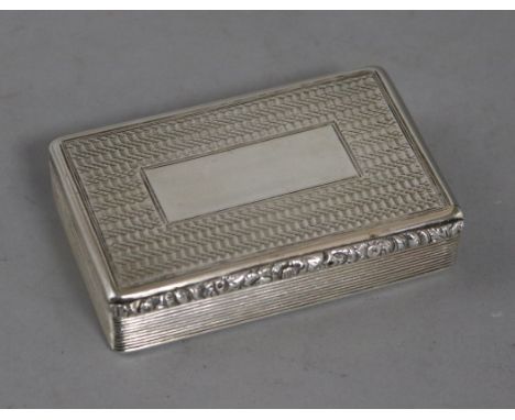 A William IV silver snuff box Maker W.S. Birmingham 1830, 3in.