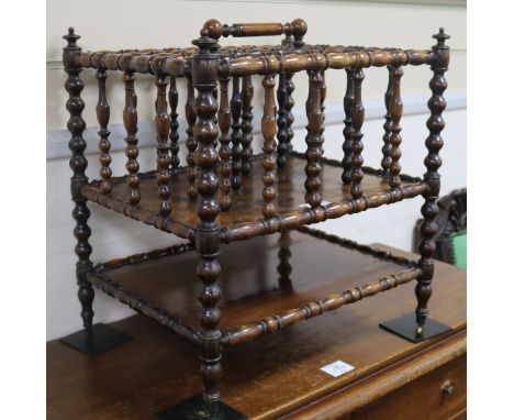 A bobbin twist rosewood canterbury, W.44cm