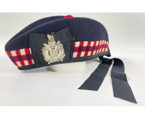 KINGS OWN SCOTTISH BORDERERS Glengarry cap complete with vintage cap badge