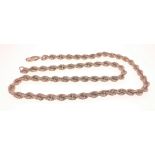 A nice 375 stamped yellow gold rope chain length 18" approx